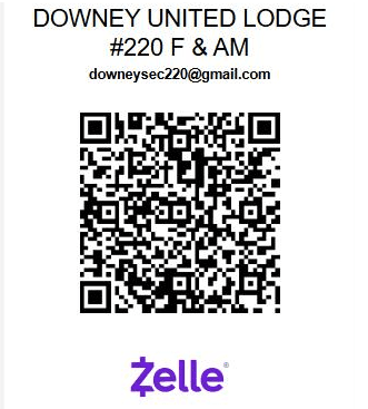 Downey United Lodge No. 220 Zelle QR Code